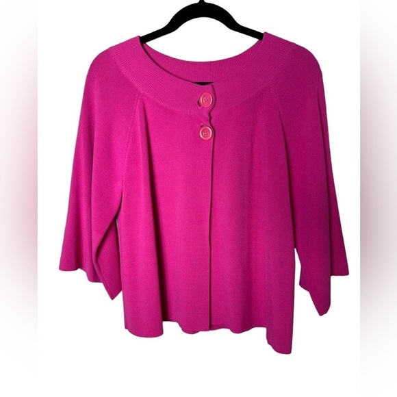 Cable & Gauge Sweater Shrug Cardigan Sweater 3/4 Flare Sleeve Pink Size Small - Picture 4 of 11